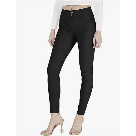 Hue Leggings Classic Smooth Denim Skimmer, Black XS - Picture 1 of 3